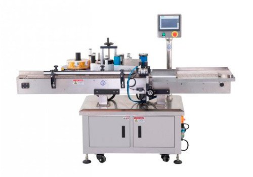 Sticker Label Applicator Machine around Square Bottle