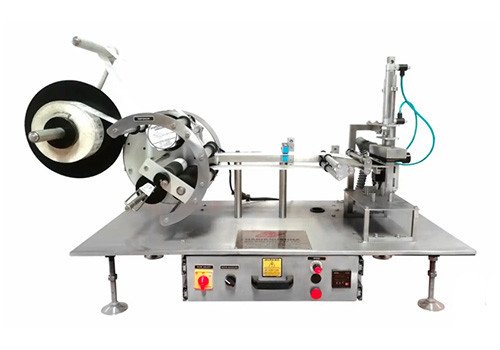 HMPL–TSHL Semi-Automatic Tabletop Sticker Labelling Machine for Flat / Square Bottles