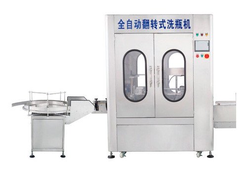 PLC Touch Screen Muti Heads Flip Bottle Washer Machine