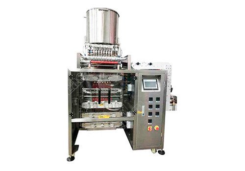 Multi-lane (8 lanes) Liquid Sachet Filling Tomato Ketchup Four Side Sealed Packing Machine YLM-ML4S-720L