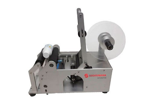 Semi Automatic Round Bottle Sticker Labeling Machine SVASAFSL 