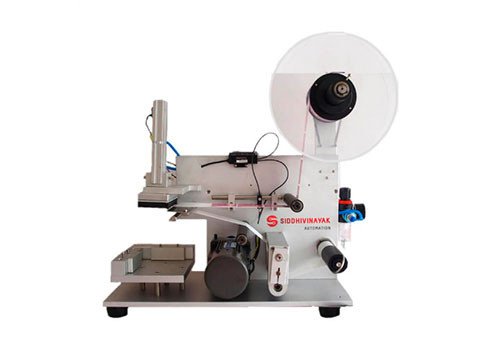 Semi-Automatic FLAT BOTTLE Sticker Labeling Machine SVASAFSL 