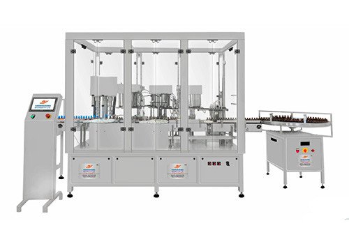 Automatic Monoblock Liquid Filling, Inner Plugging and Screw Capping Machine