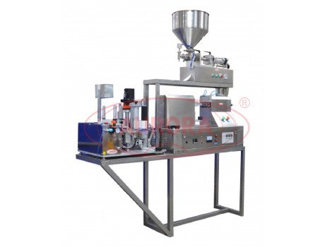 Полуавтоматическая мини-линия розлива, укупорки и этикетировки для пластиковых и ламинатных туб