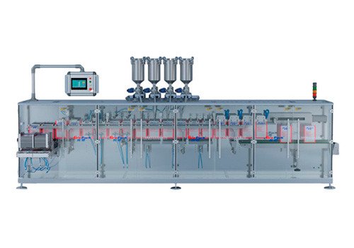 Горизонтальная двухсекционная машина для упаковки готовых пакетов HC-220GD