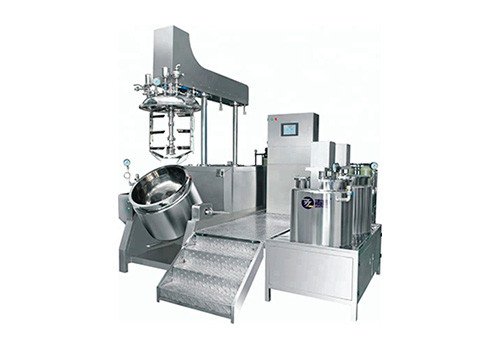Vacuum Homogenizing Emulsifier with Upper Homogenizer|Cosmetic Mixer Machine