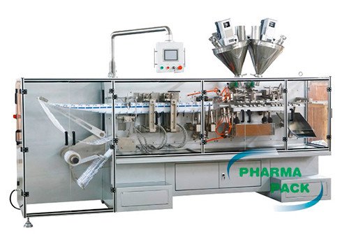 Горизонтальная автоматическая фасовочная машина в сдвоенные пакеты PB-1800AL